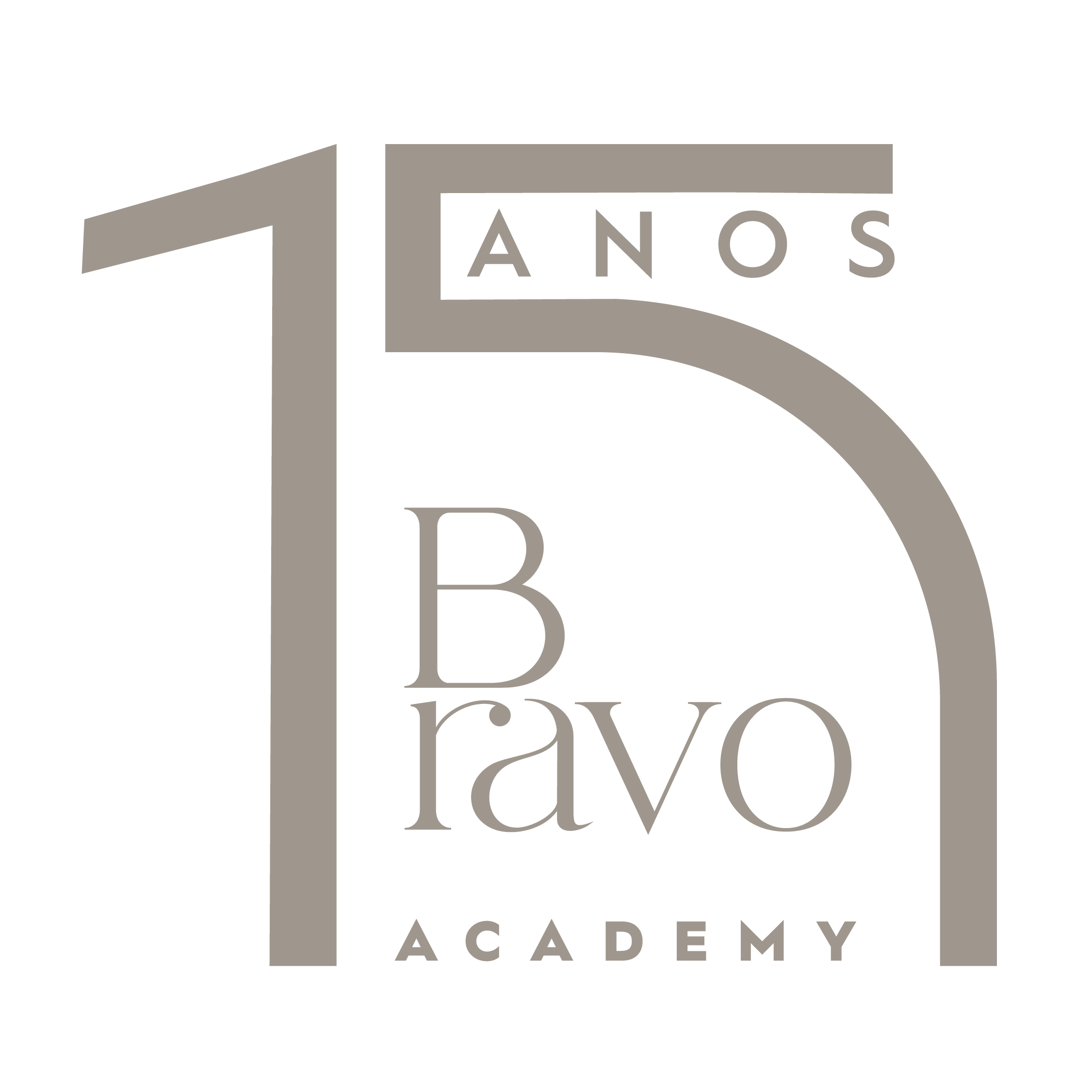 LOGO COMEMORATIVA BRAVO ACADEMY-MARROM